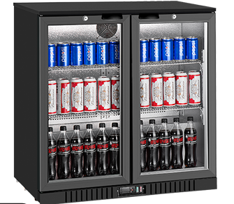 By Kitchen DBB-250 Bar Arkası Şişe Soğutucu Dolap, 2 Kapılı, 900x570x895 mm - 1