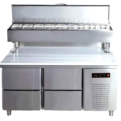 Vital VBT 137-PM Pizza ve Salata Hazırlık Buzdolabı, Mermer Tablalı, 345 Lt - 1